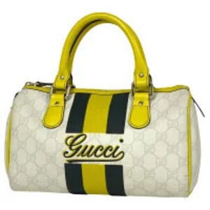 Gucci GG handbag Joyline Boston bag Supreme canvas white yellow black